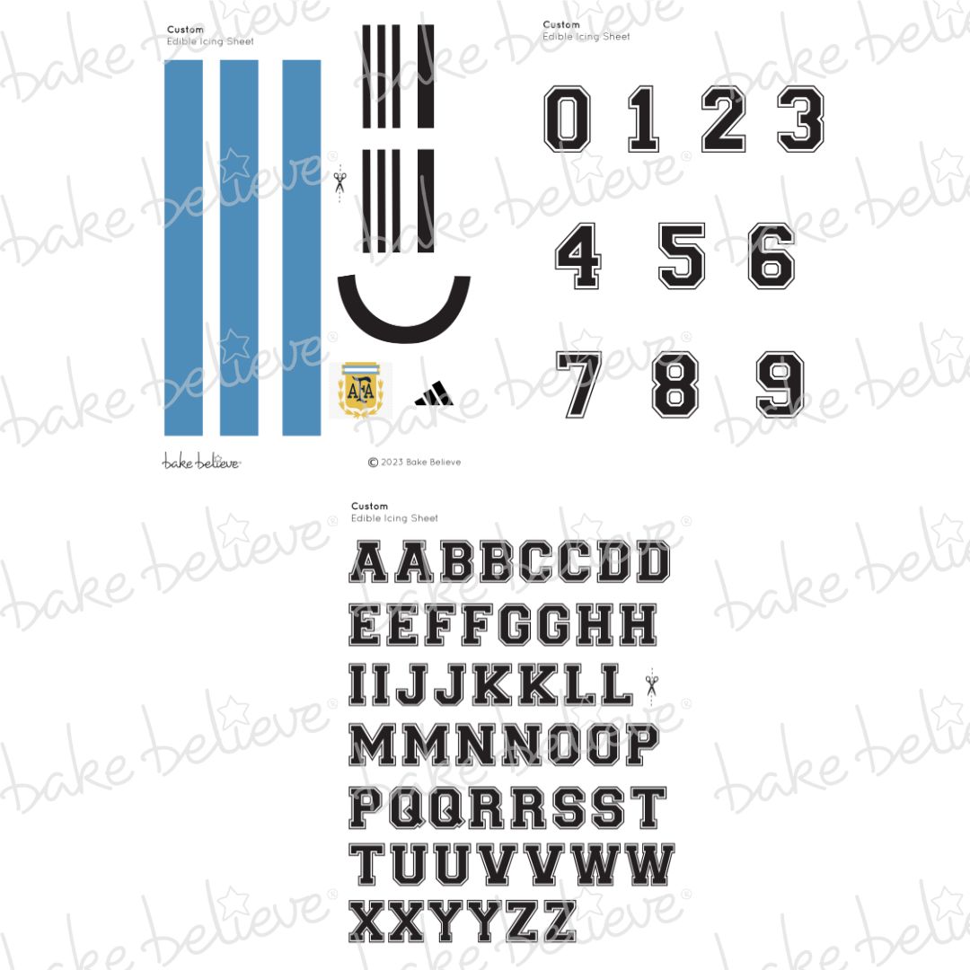 Argentina Football Jersey Edible Images