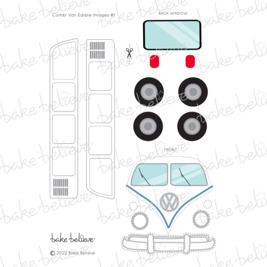 Blue Combi Van Edible Images