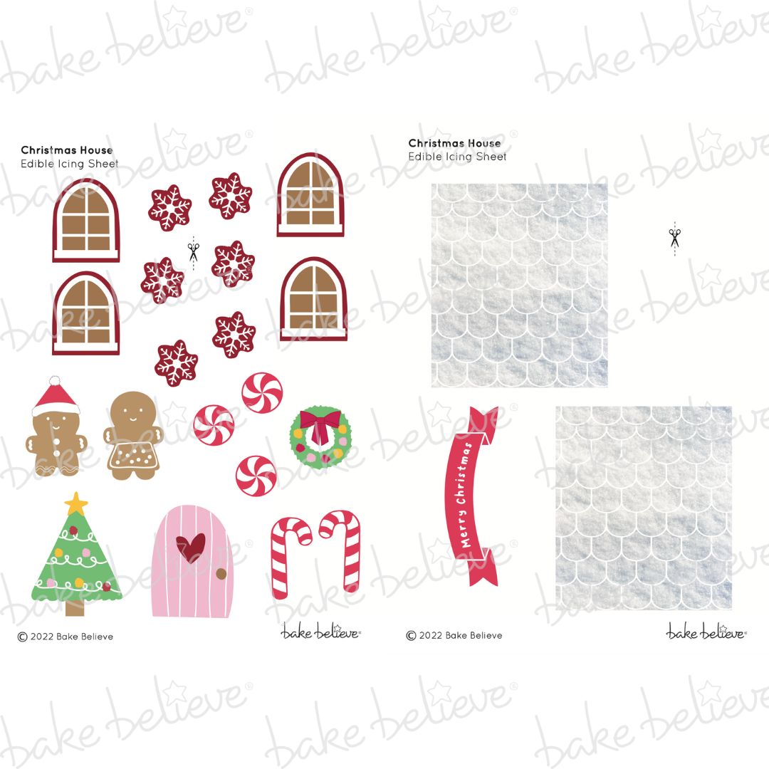 Red Christmas House Edible Image Set