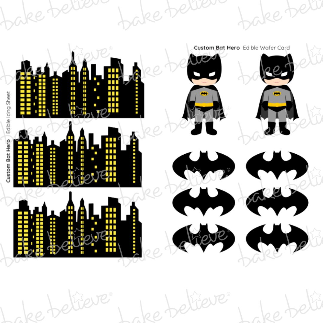 Custom Bat Hero Edible Images