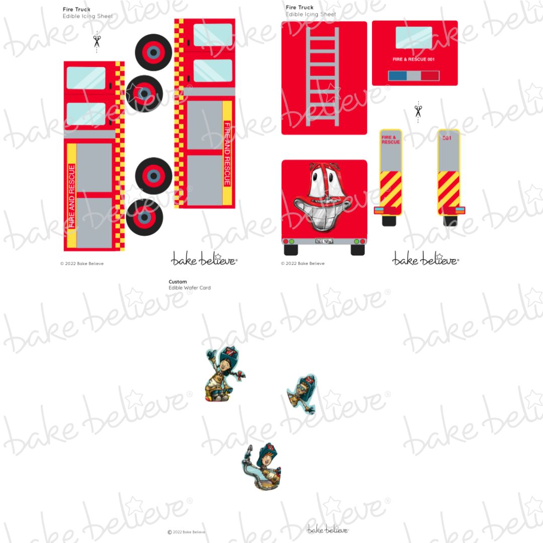 Custom Fire Engine Edible Images