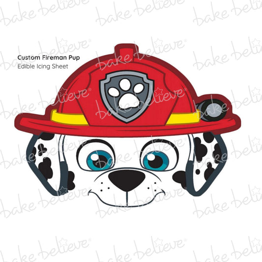 Custom Fireman Pup Edible Images
