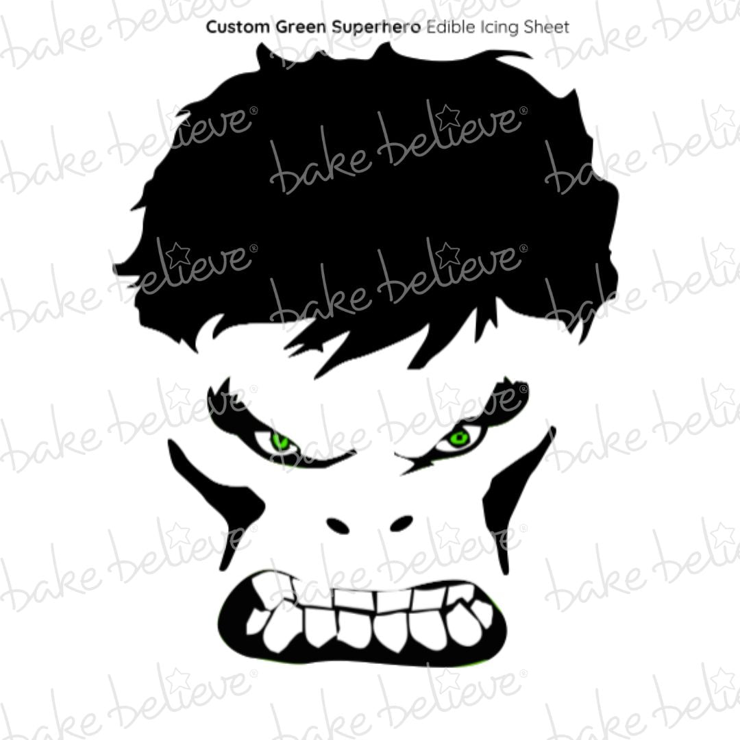 Custom Green Superhero Edible Images