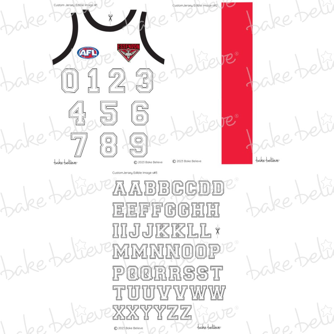 Essendon AFL Jersey Edible Images