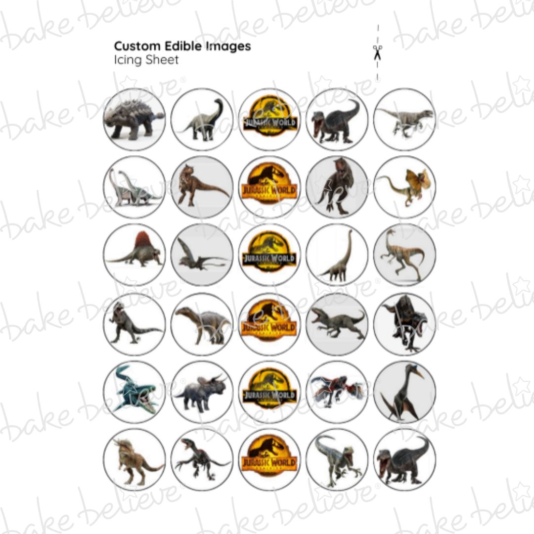 Custom Jurassic Dino Number Edible Images