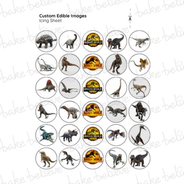Custom Jurassic Dino Number Edible Images
