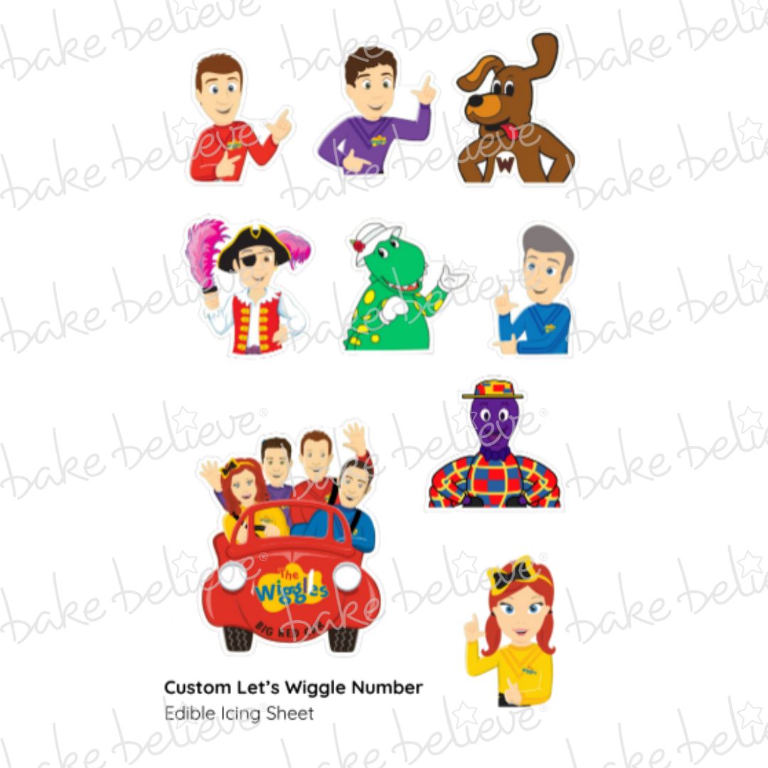 Custom Let's Wiggle Number Edible Images (Old Cast)
