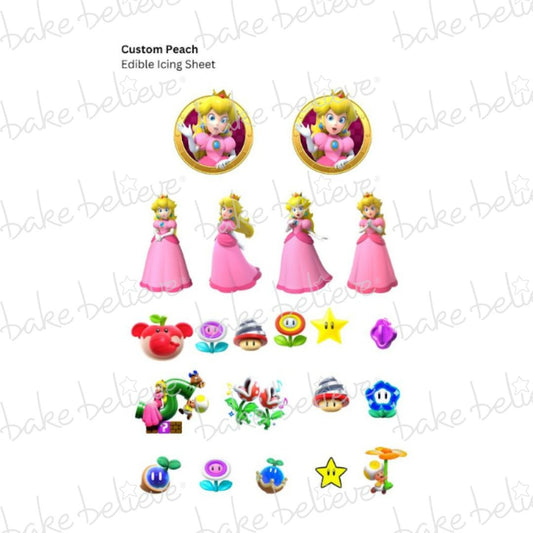 Custom Peach Princess Number Edible Images
