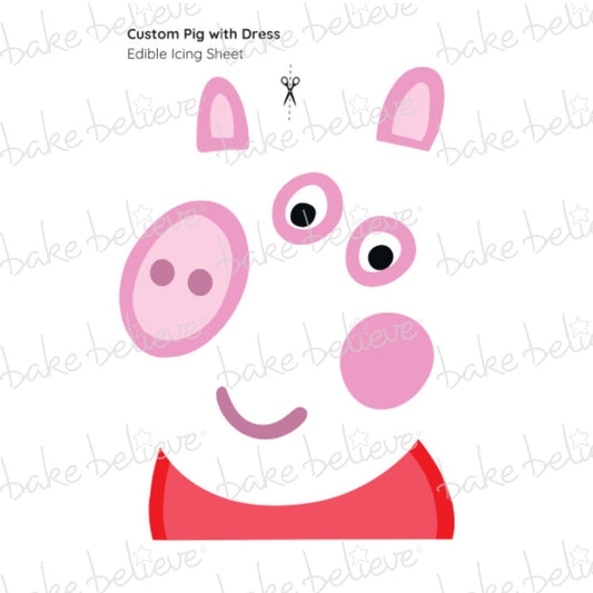 Custom Pig with Dress Edible Images