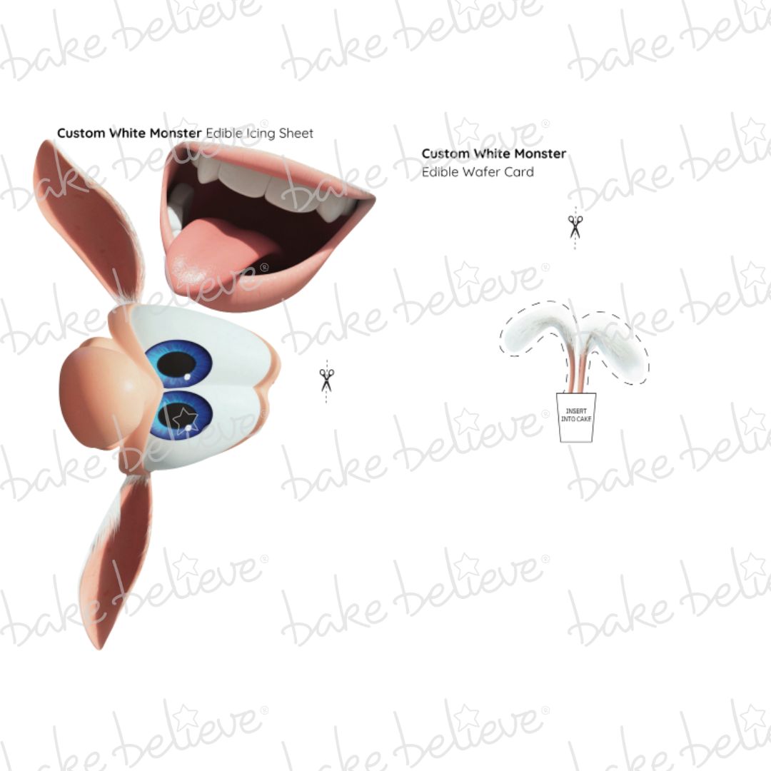 Custom White Monster Edible Images