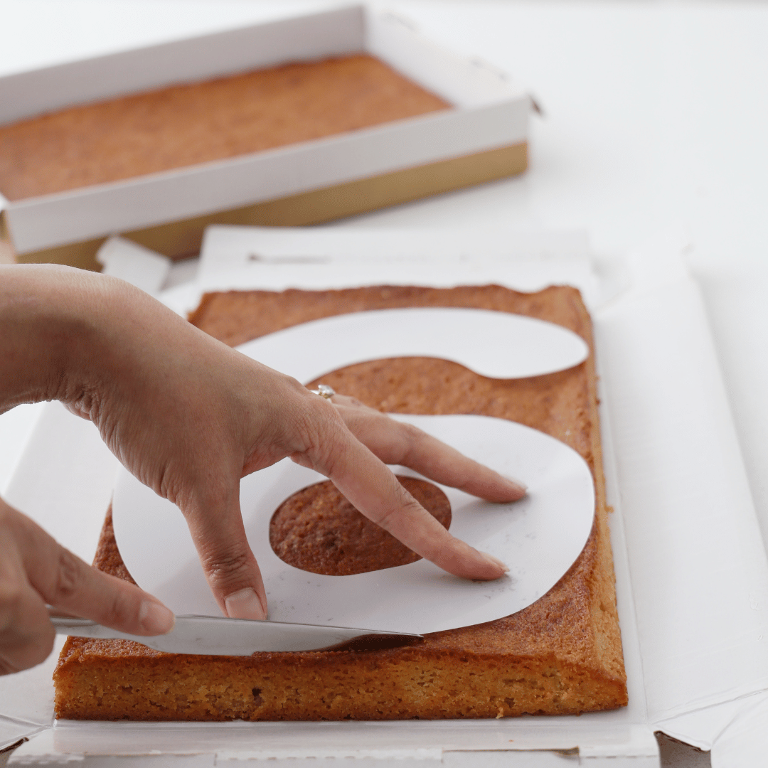 Cutting Piped Cake