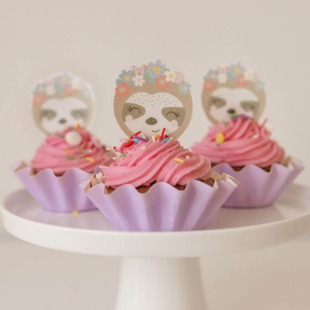 Floral Sloth Cupcake Kit