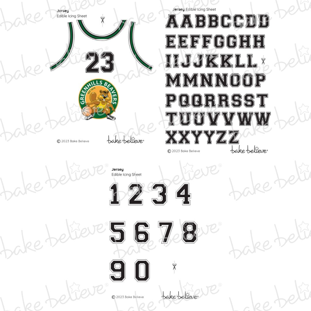 Greenhills Beavers Basketball Jersey Edible Images