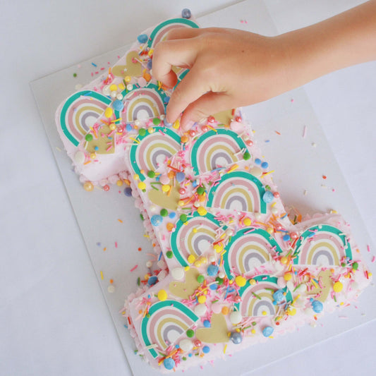 Rainbow Number Cake