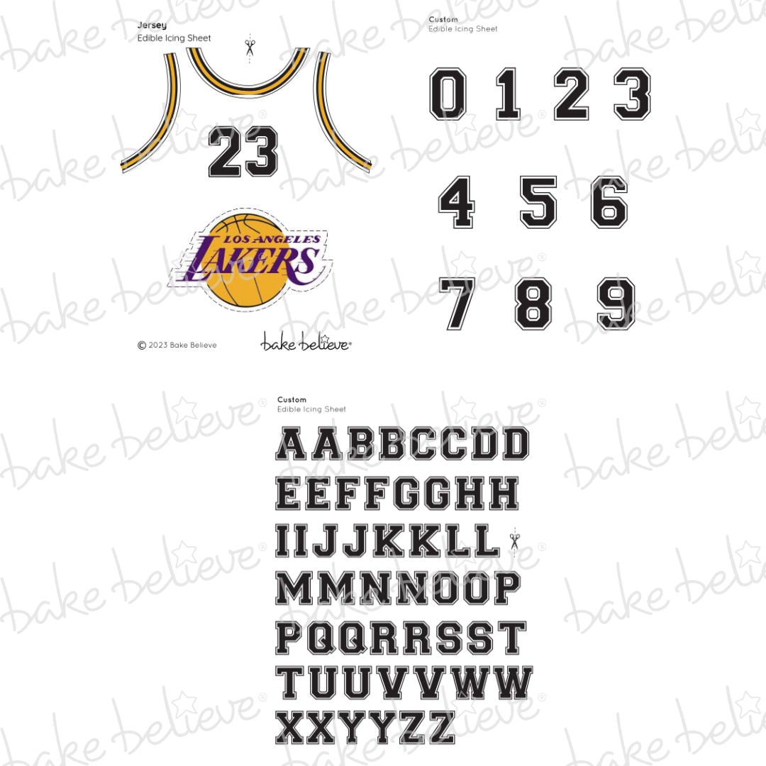 Los Angeles Lakers Basketball Jersey Edible Images