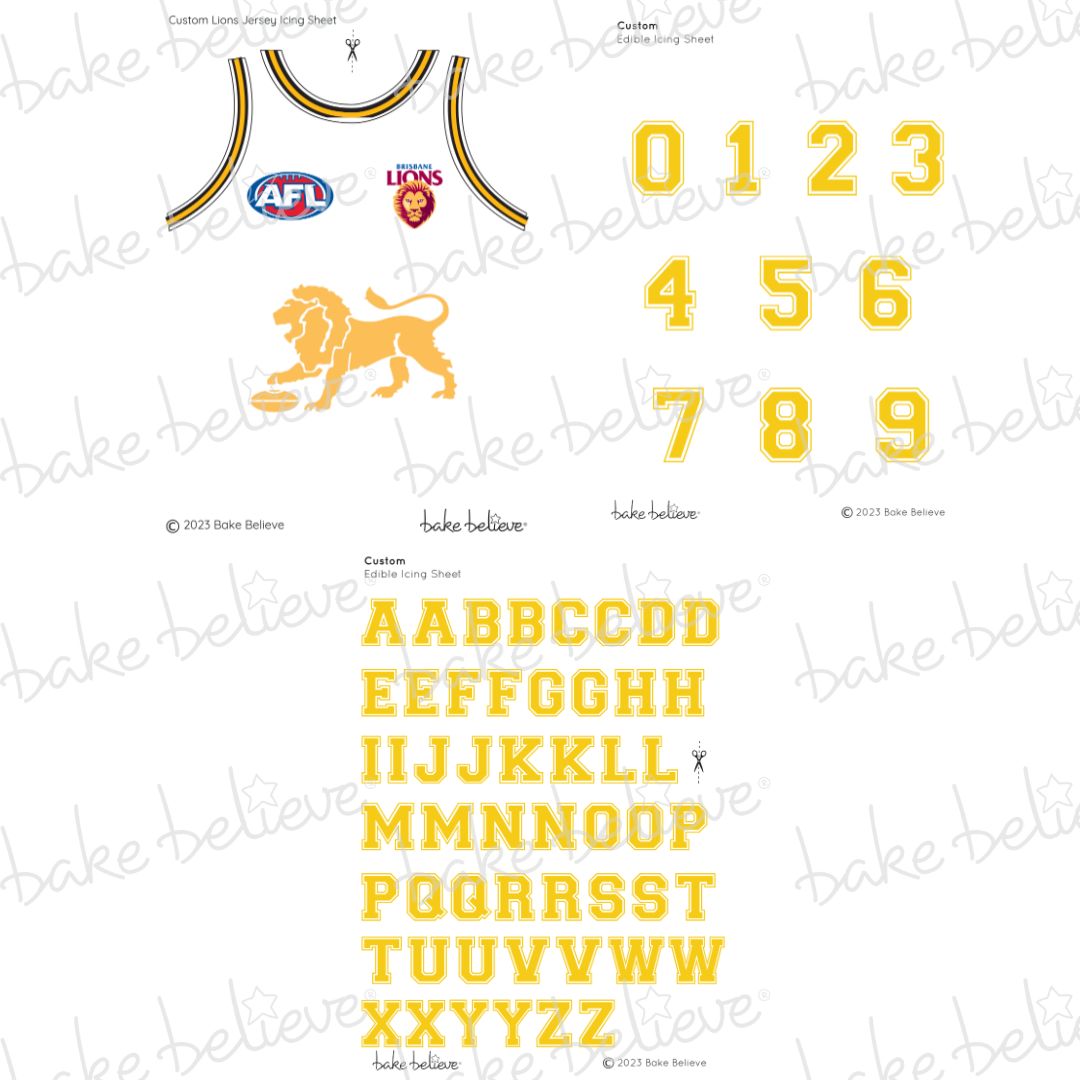 Melbourne Lions AFL  Jersey Edible Image Set