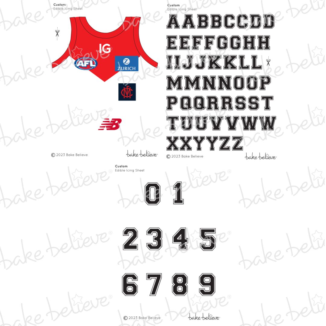 Melbourne Demons AFL Jersey Edible Images