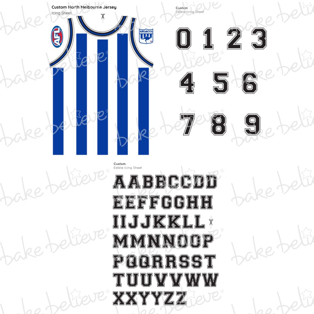 North Melbourne Kangaroos AFL Jersey Edible Images