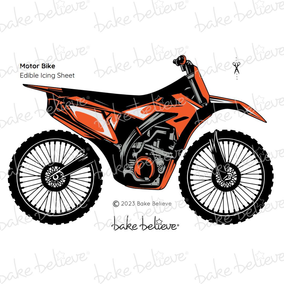 Orange Motorbike Edible Image