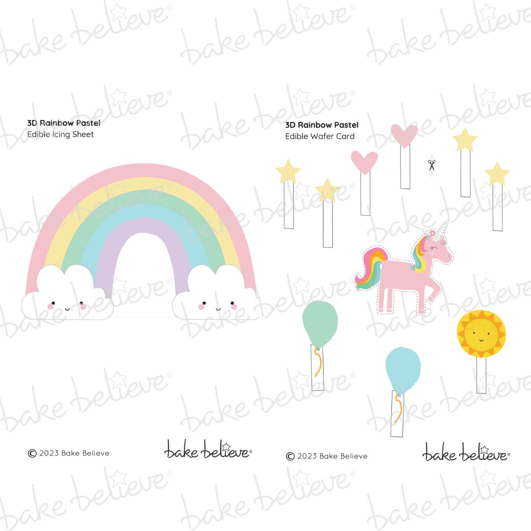 Pastel 3D Rainbow Cake Kit
