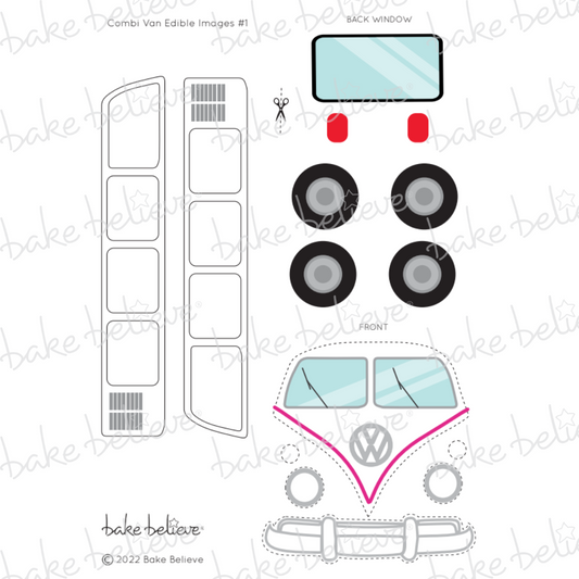 Pink Combi Van Edible Image Set