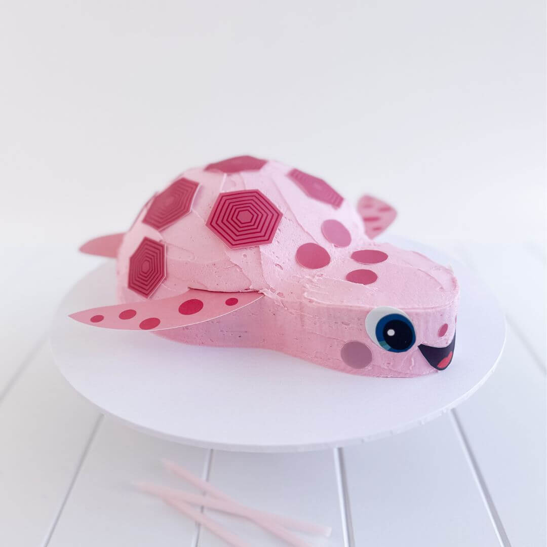 Pink turtle cake