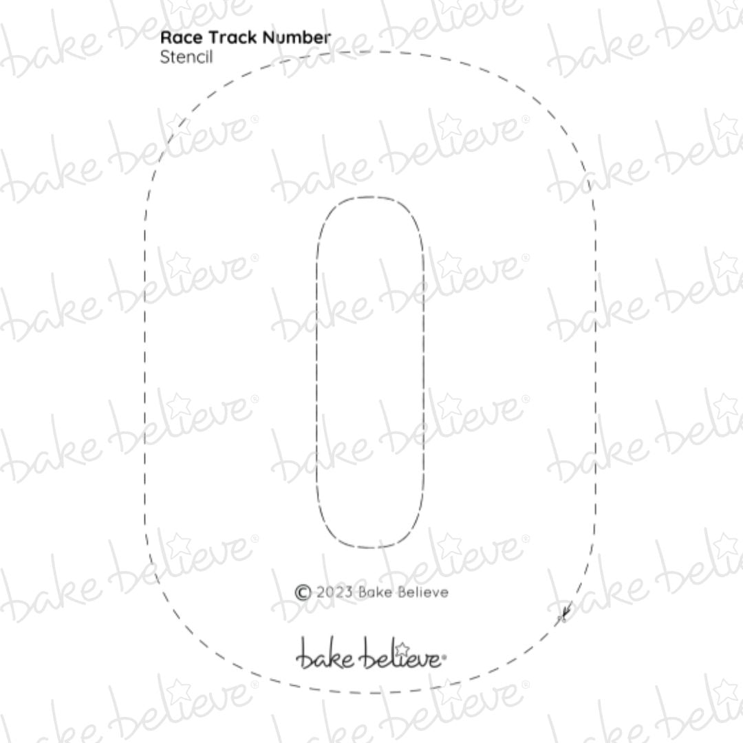 Race Track Number 0 Stencil