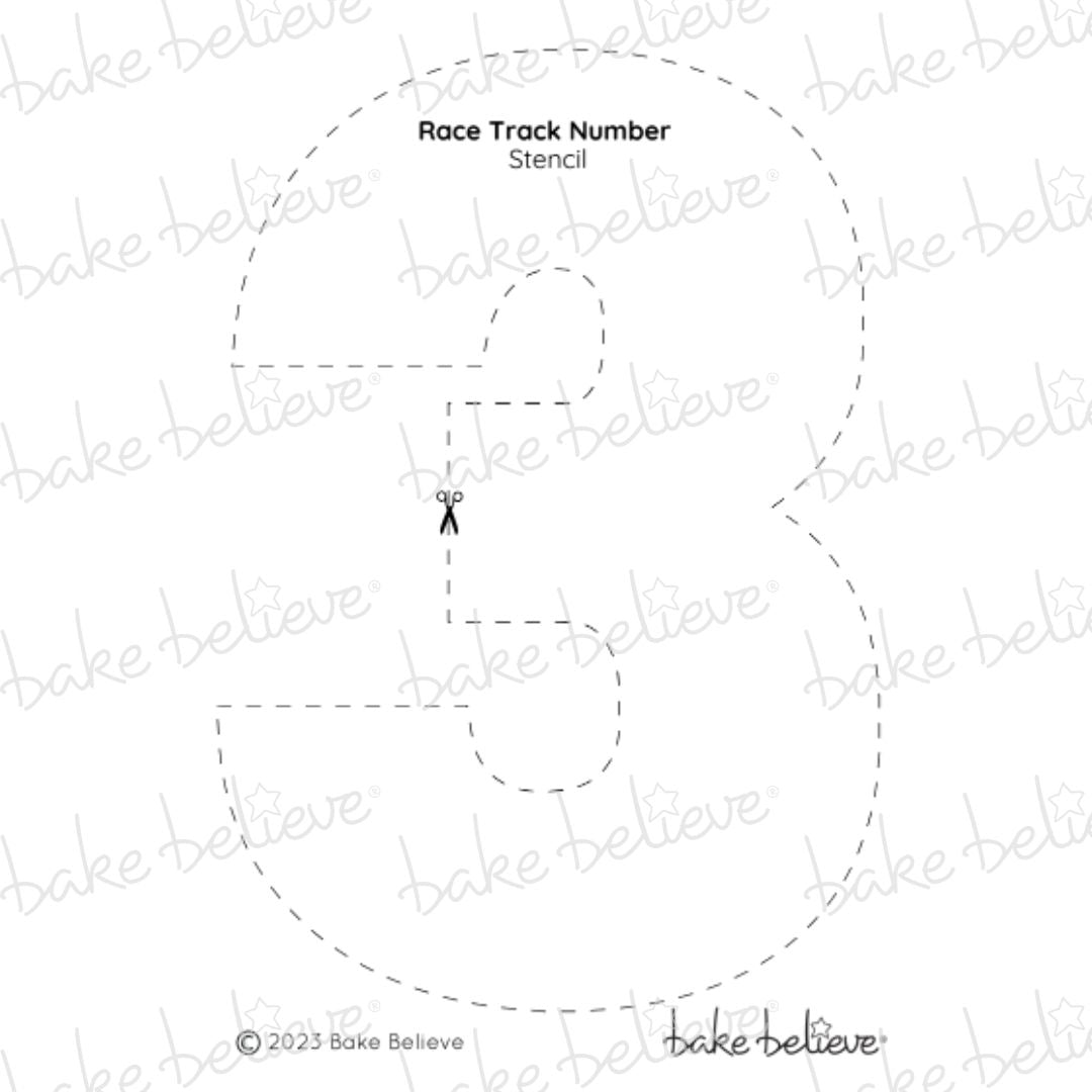 Race Track Number 3 Stencil