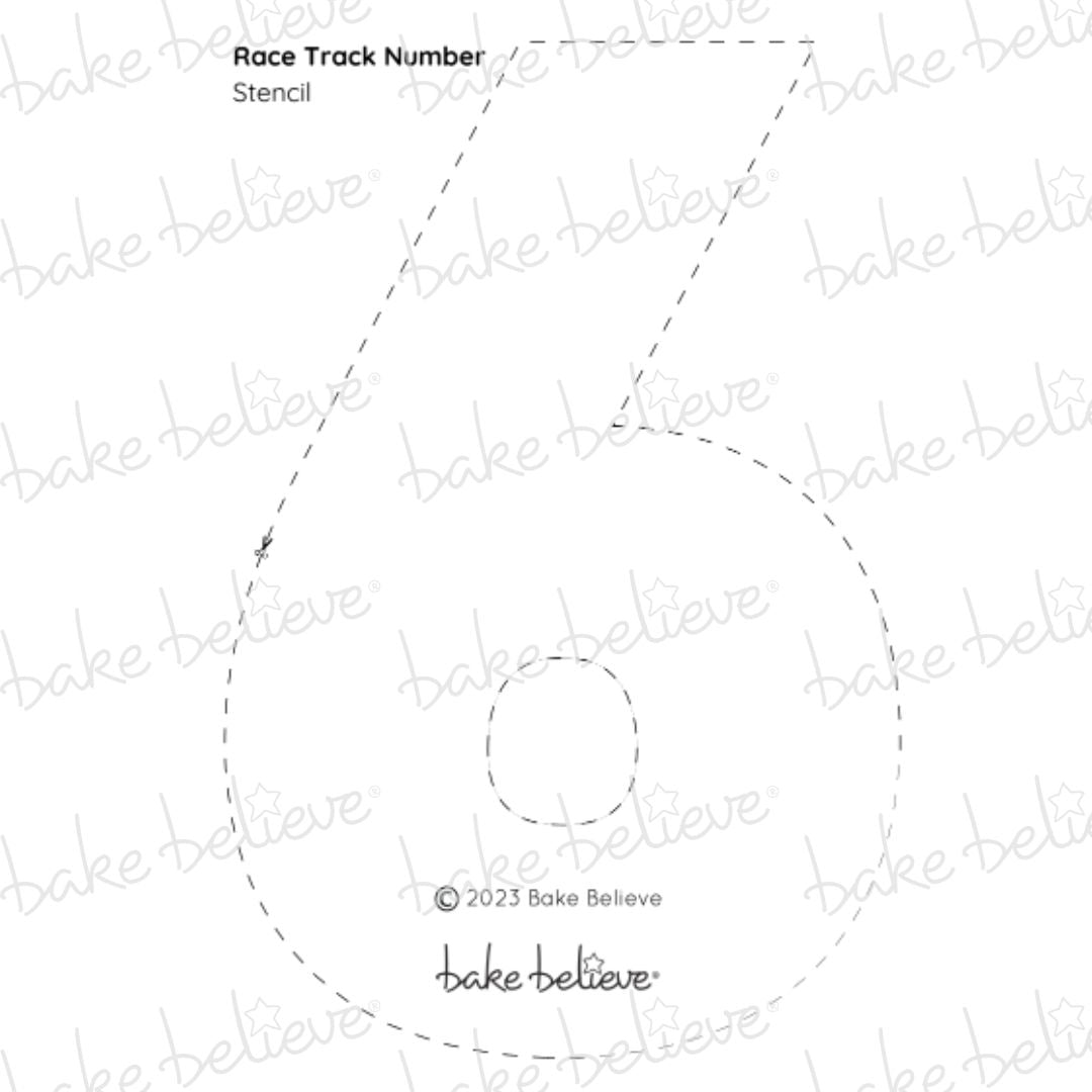 Race Track Number 6 Stencil