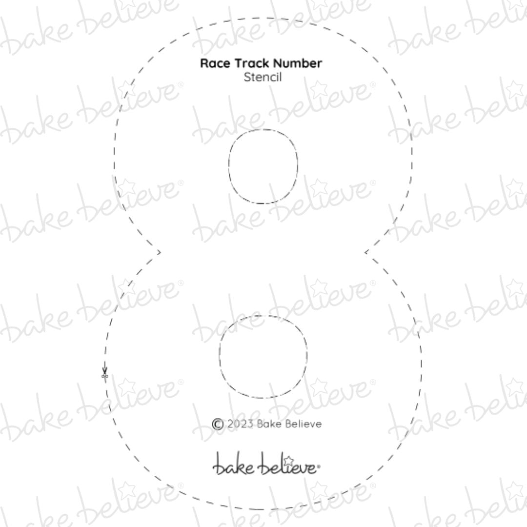 Race Track Number 8 Stencil