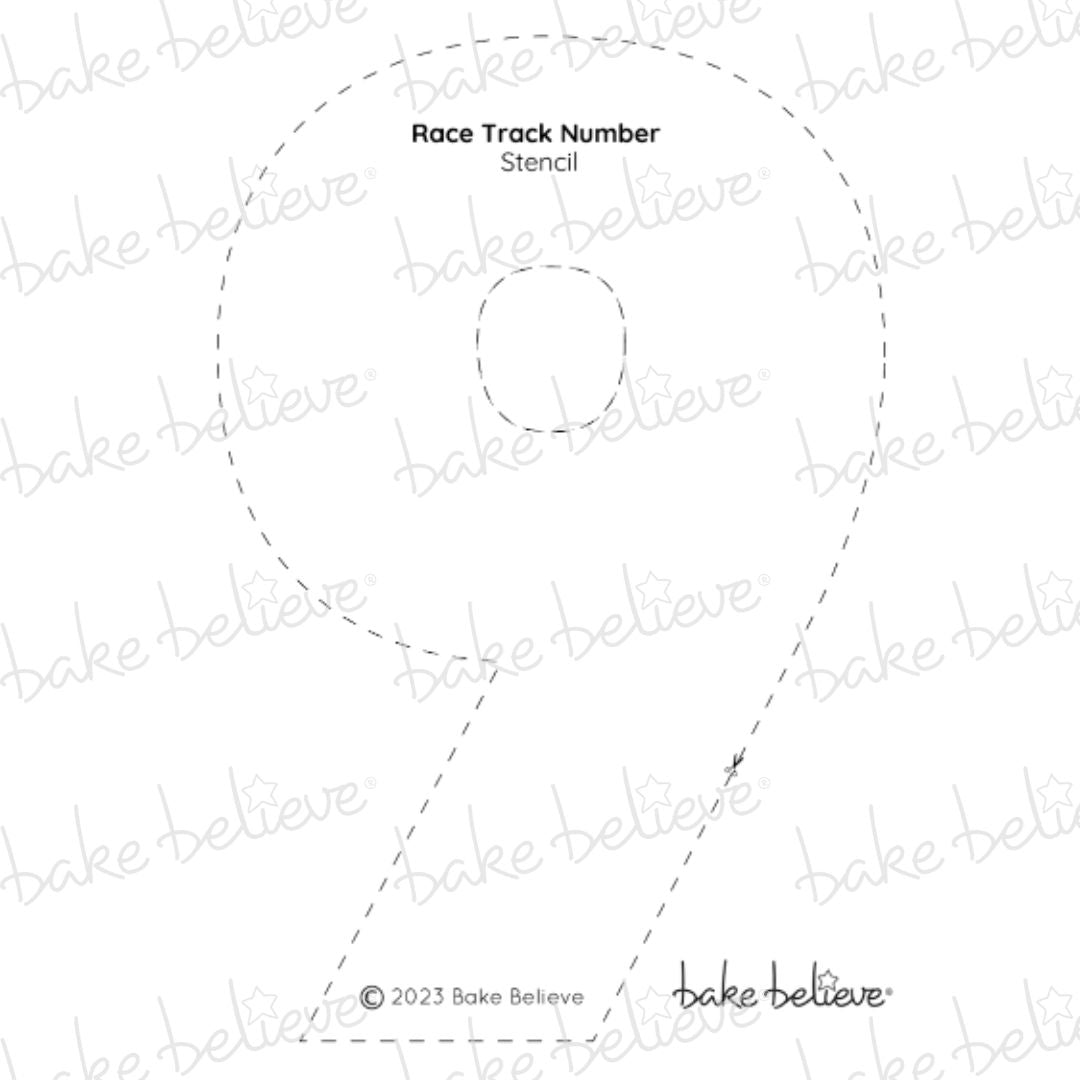 Race Track Number 9 Stencil