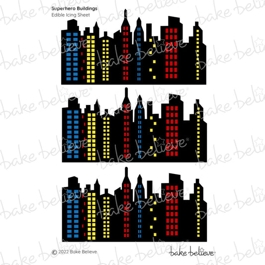 Superhero Buildings Edible Images