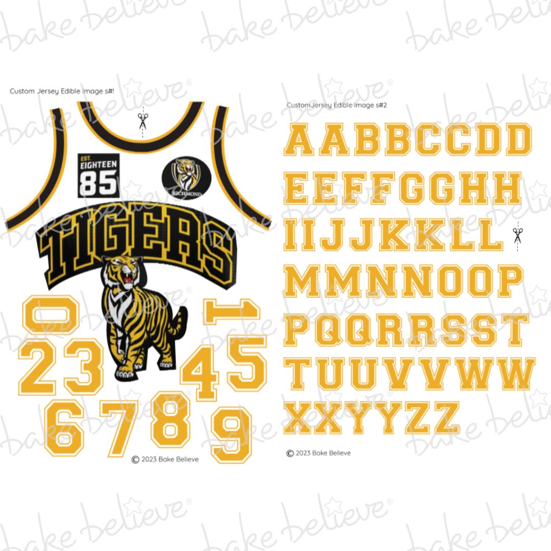 Richmond Tigers Basketball Jersey Edible Images