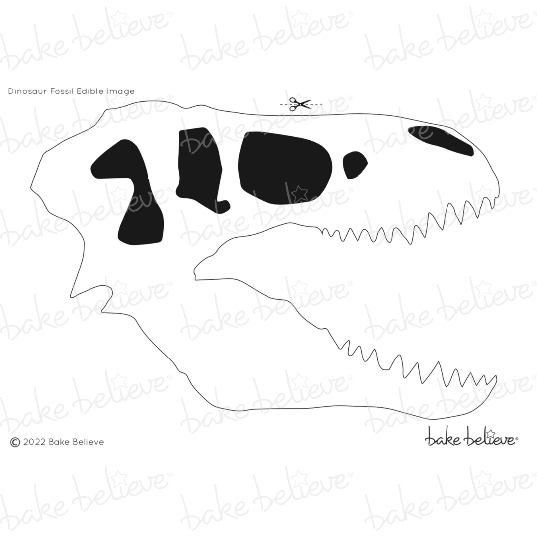 Black Dino Fossil Edible Image