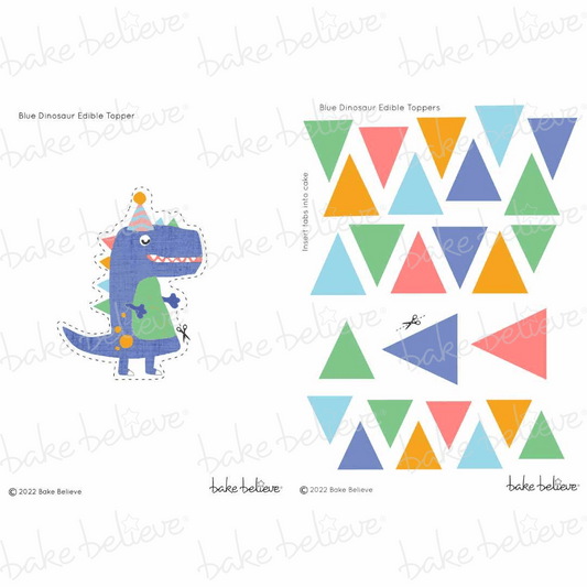 Blue Dinosaur Edible Image Set