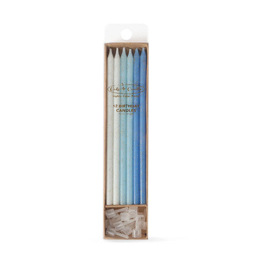 Blue Glitter Candles