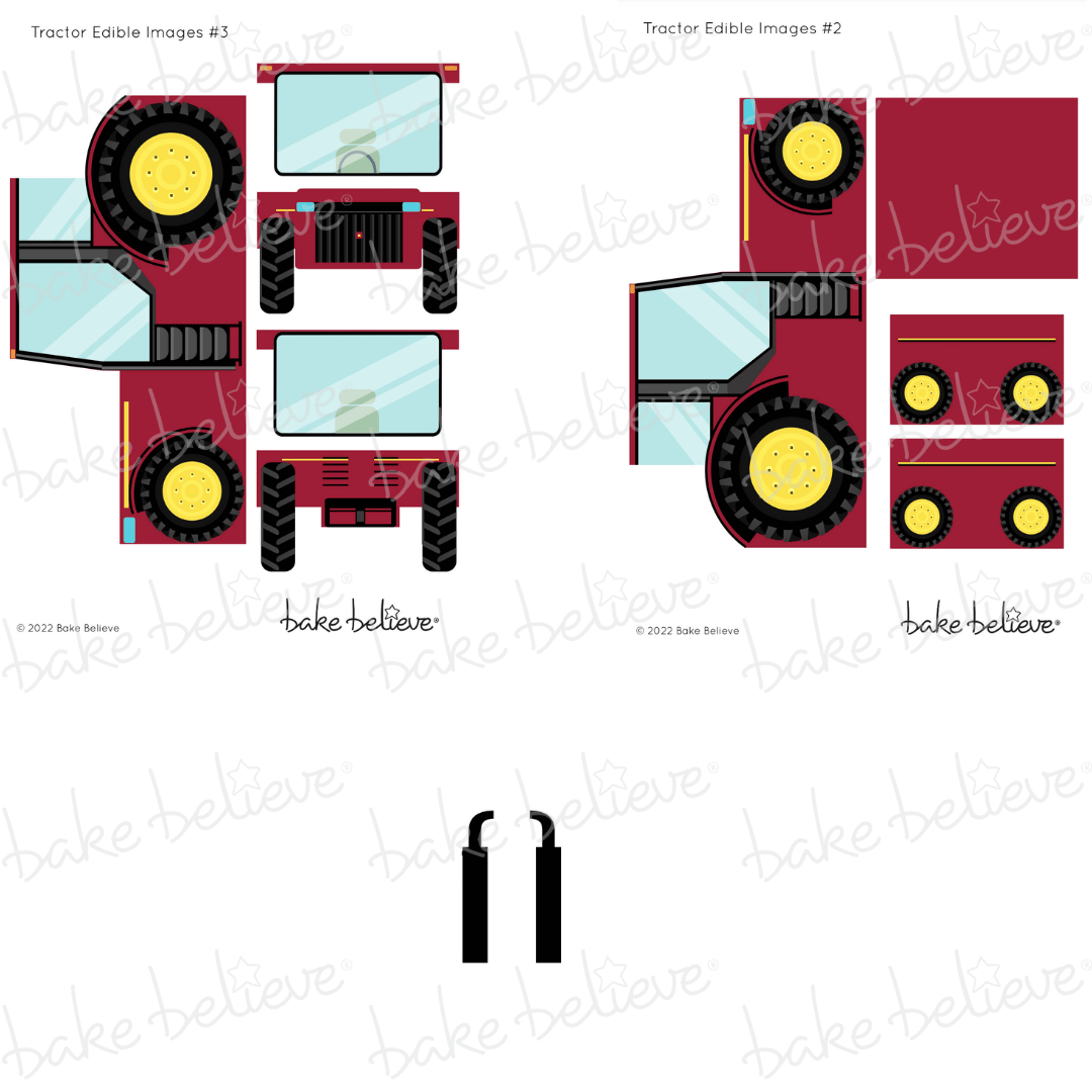 Cherry Red Tractor Edible Image Set