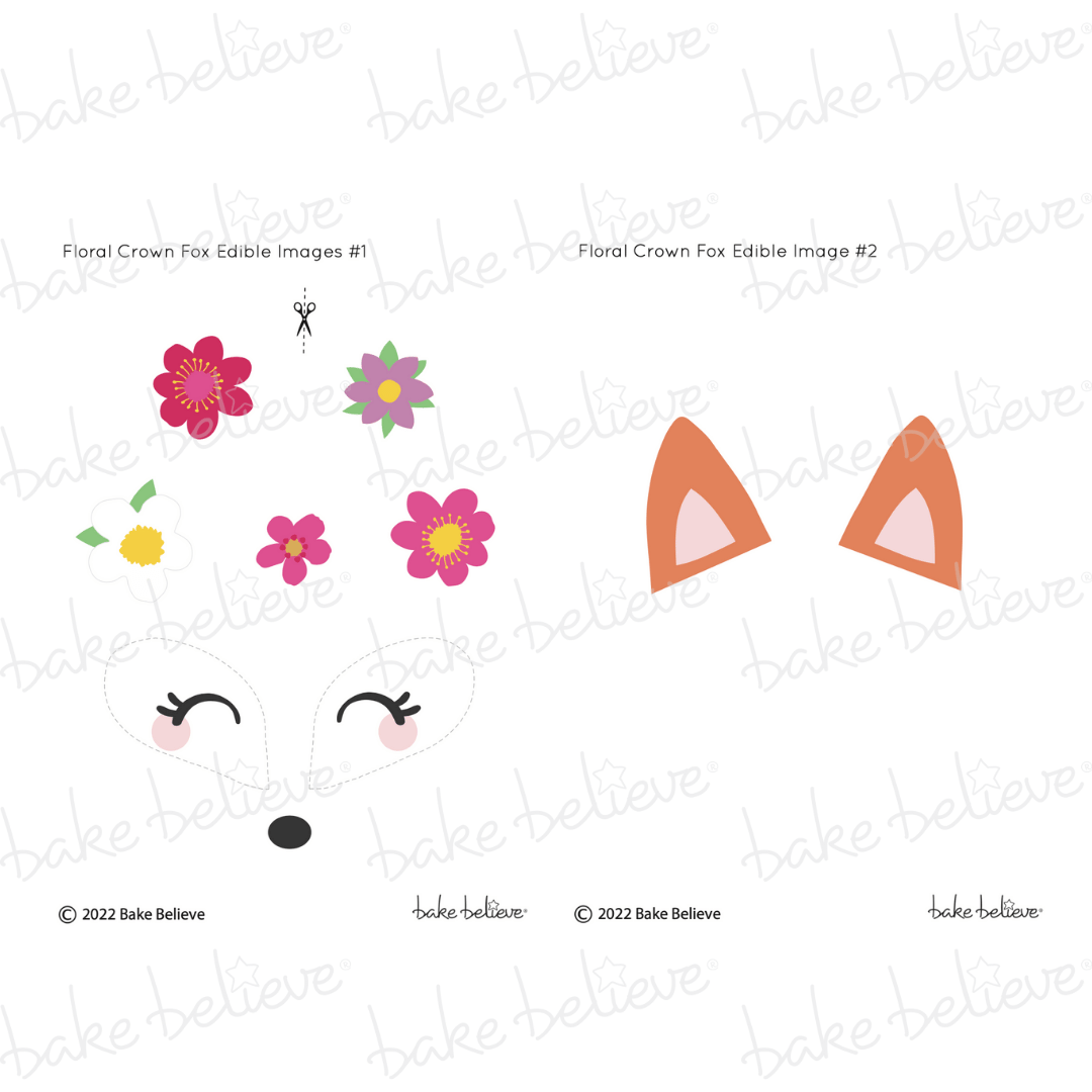 Floral Fox Edible Image Set