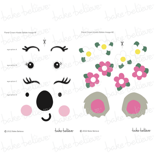 Floral Koala Edible Image Set