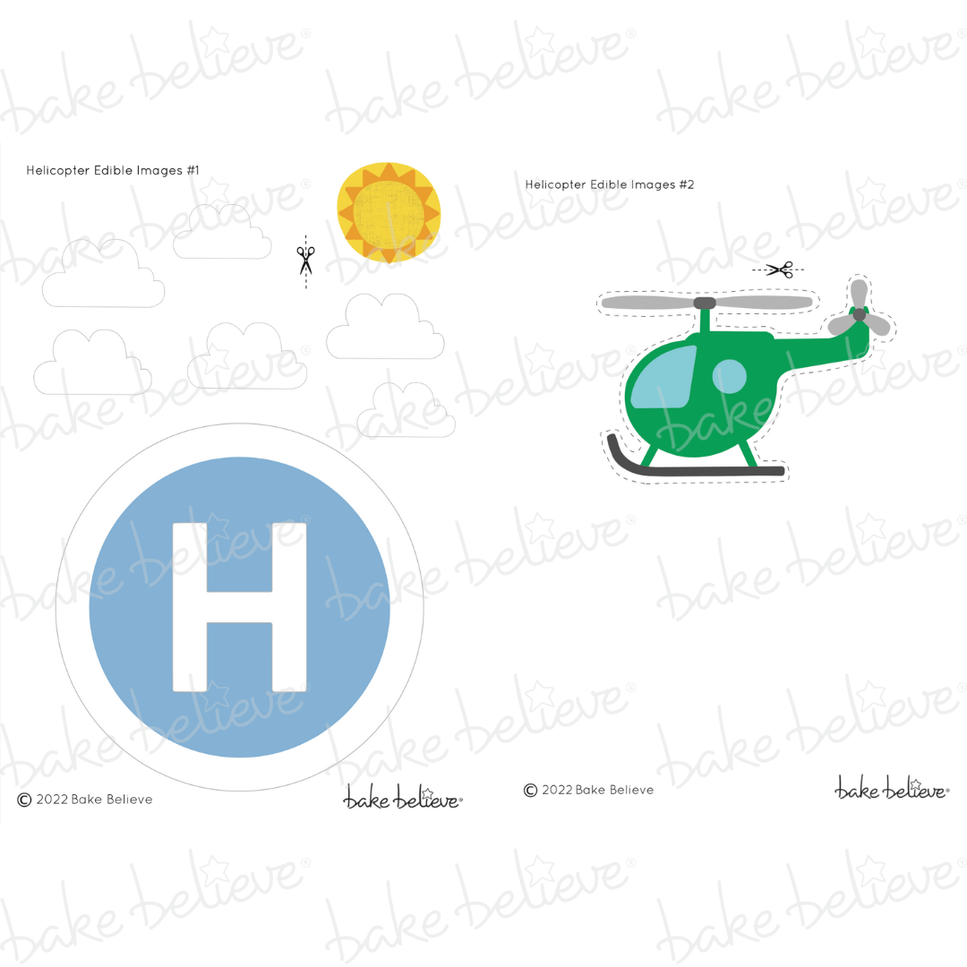 Helicopter Edible Image Set Bake Believe