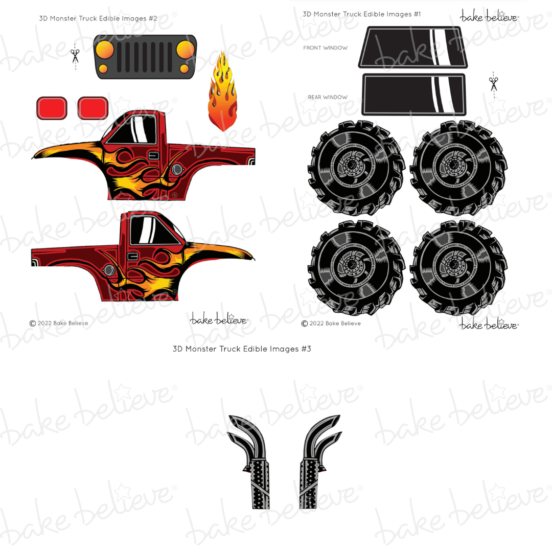 Monster Truck Edible image Set