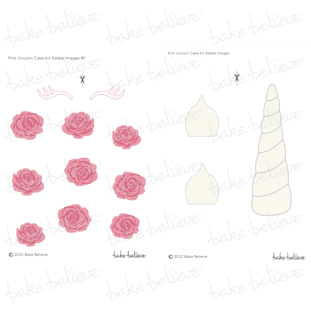 Pink Unicorn Edible Images Set