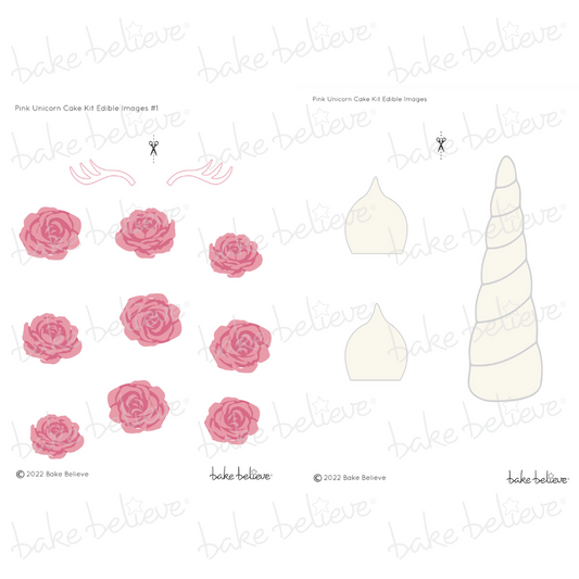 Pink Unicorn Edible Images Set
