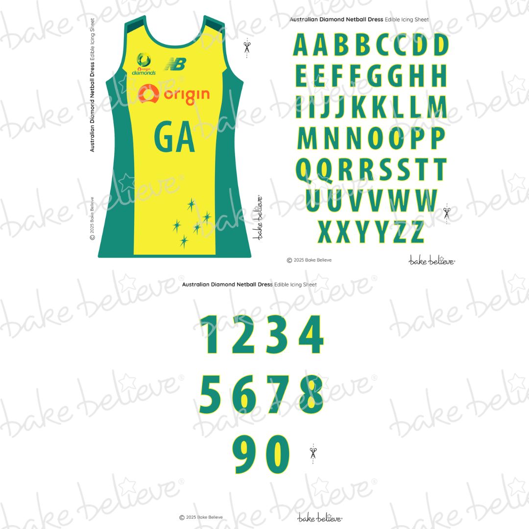 Australian Diamonds Netball GA Jersey Edible Images