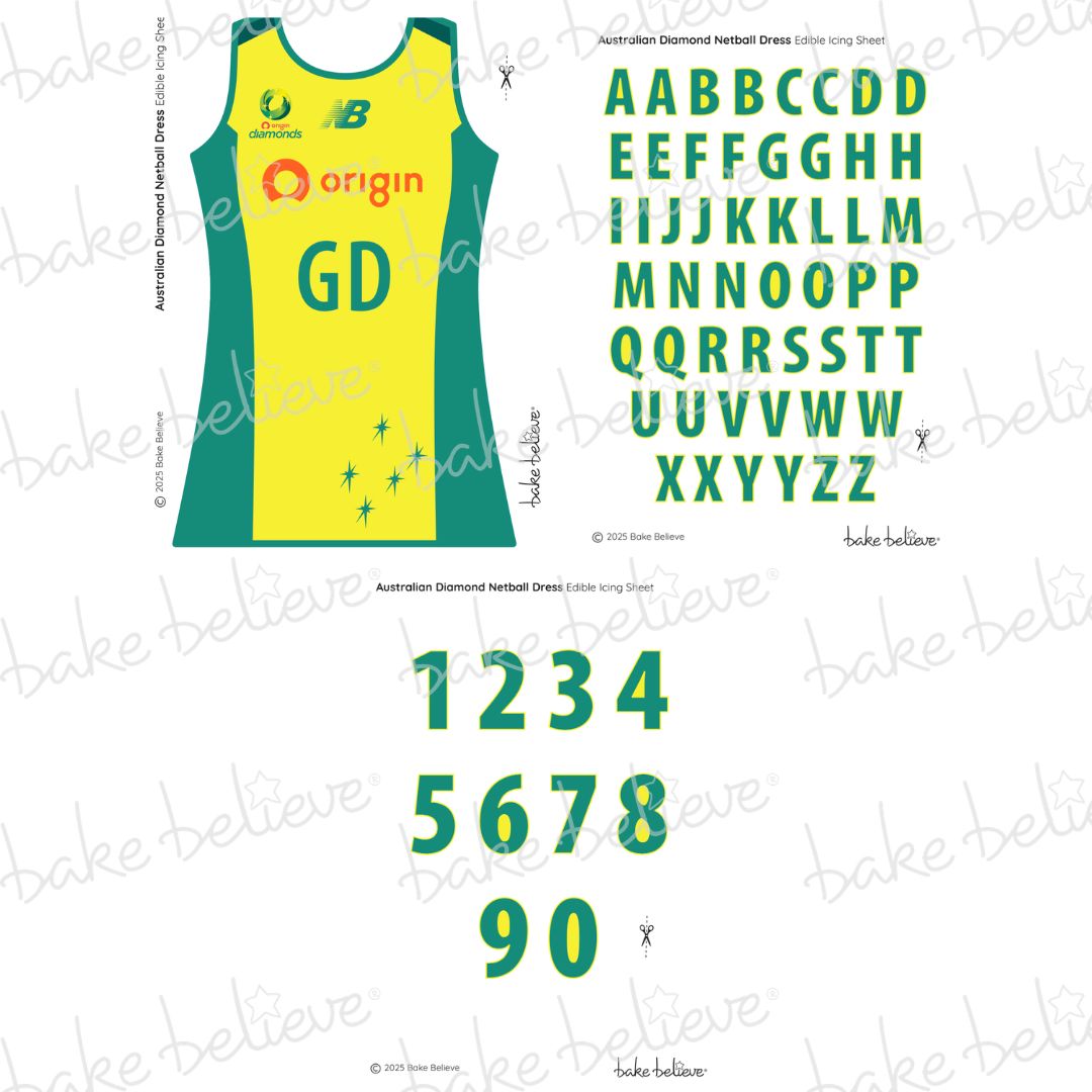 Australian Diamonds Netball GD Jersey Edible Images