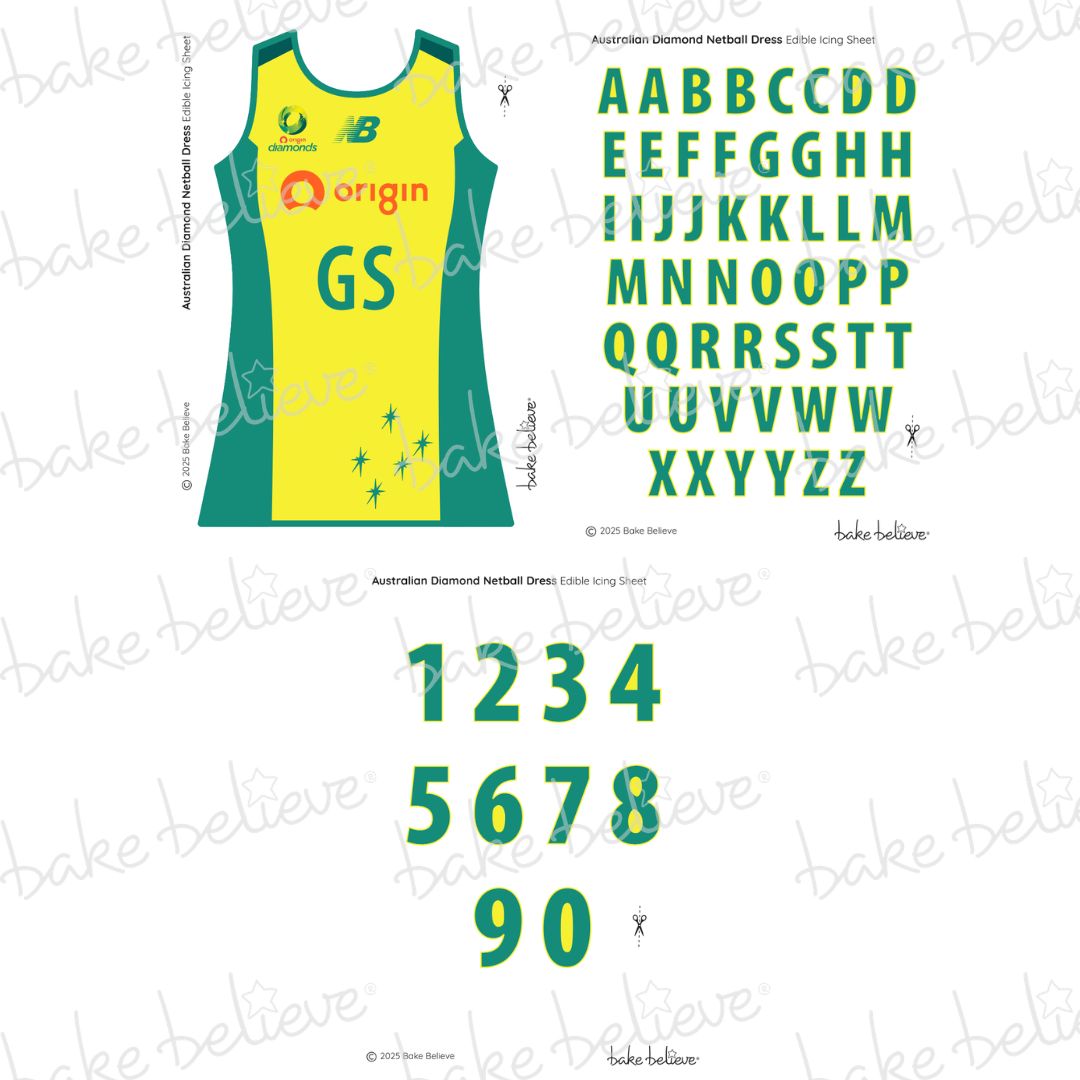 Australian Diamonds Netball GS Jersey Edible Images