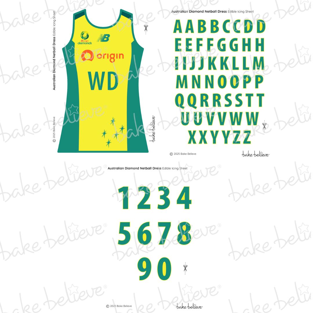 Australian Diamonds Netball WD Jersey Edible Images
