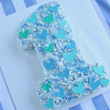 Blue Heart Number Cake