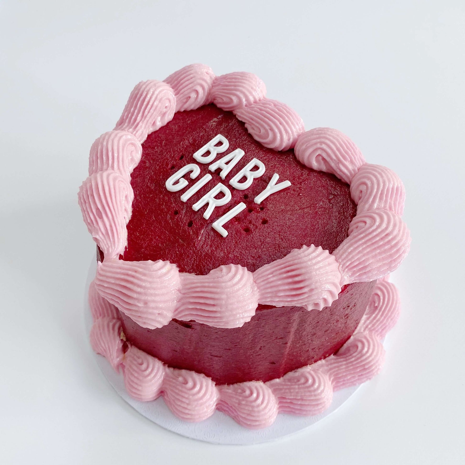 Baby Girl Heart Cake