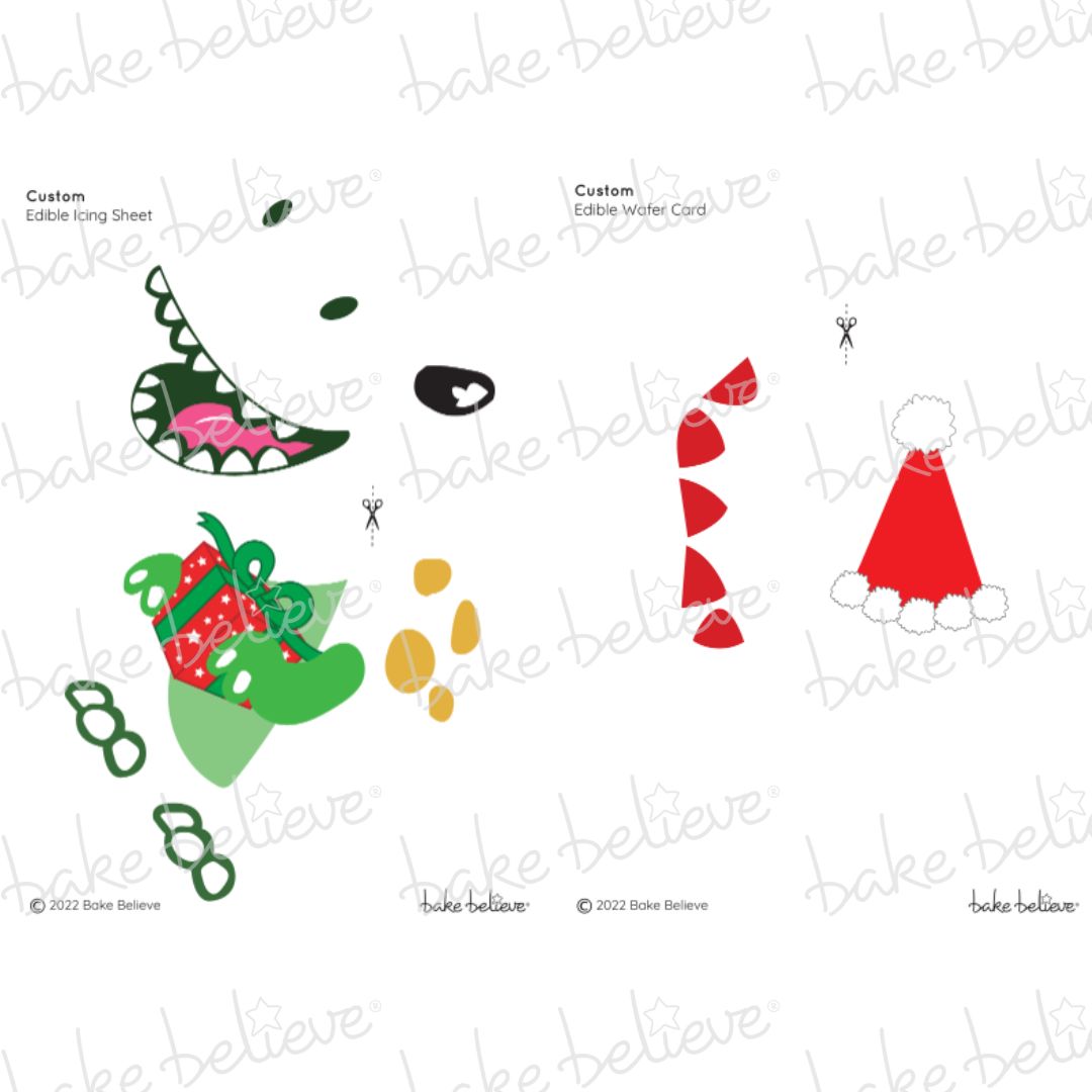 Christmas Dino Edible Images